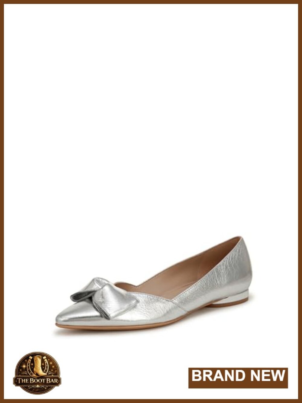 Womens Pointed Toe Slip On Ballet Flat Bow D'Orsay Comfort Dress Shoe